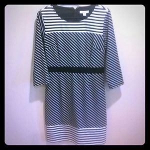 Stripped business black and white business dress